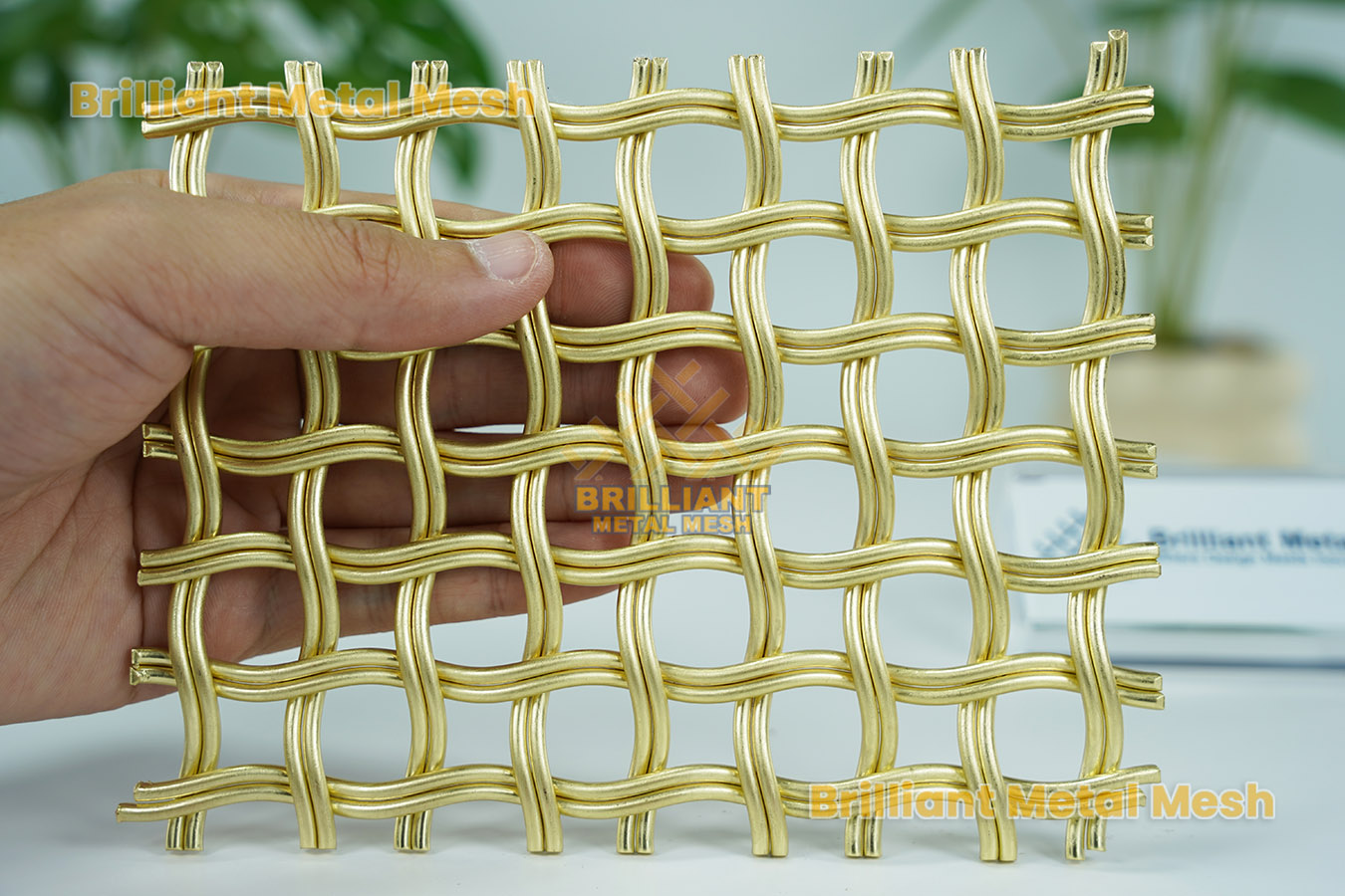 Architectural Decorative Brass Wire Mesh Panels Gold Mesh Screen