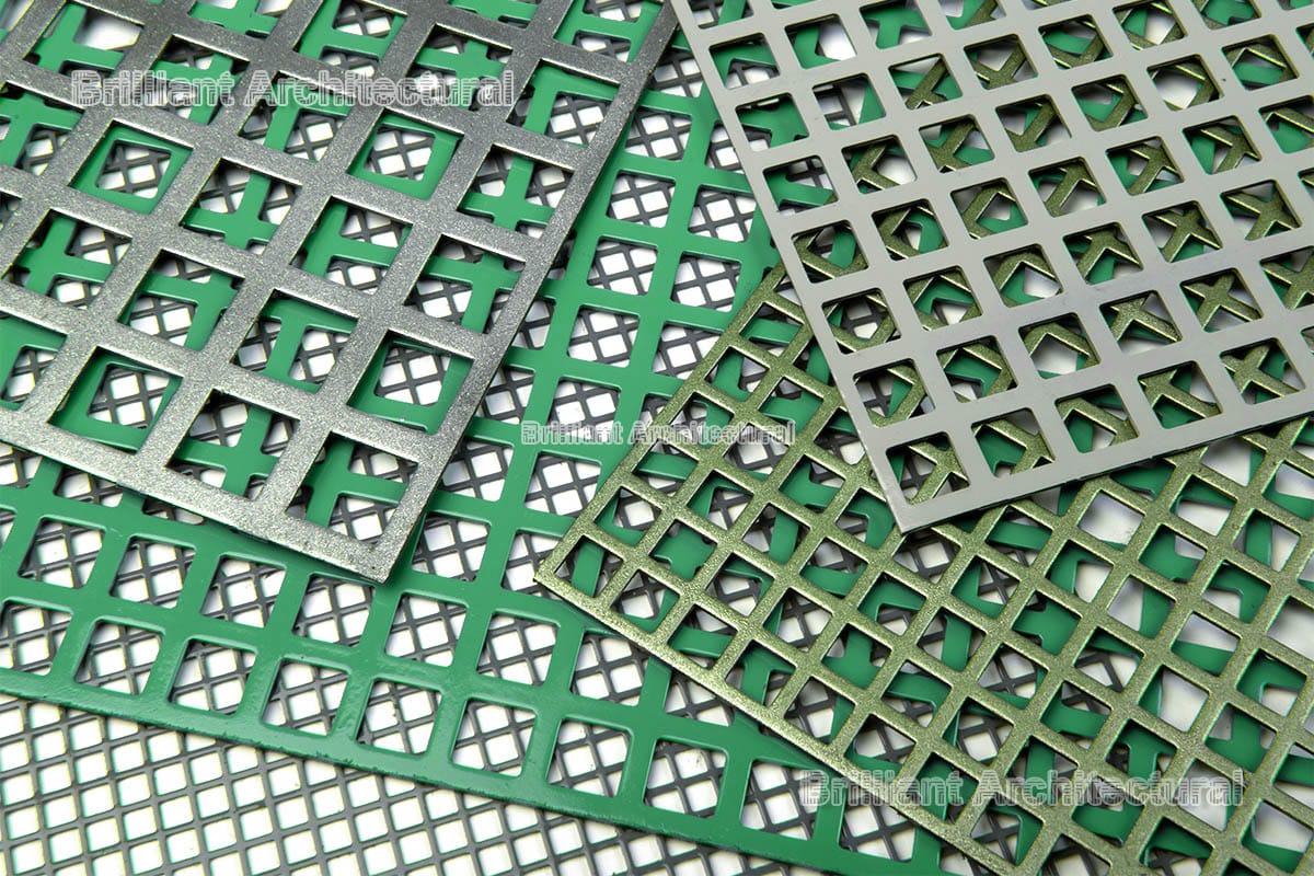 Chapa metálica perforada decorativa con orificios cuadrados Chapa metálica perforada decorativa con orificios cuadrados