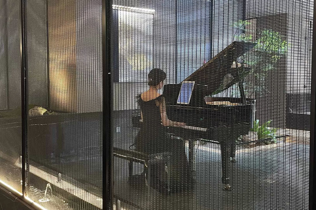 Malla metálica decorativa para separar ambientes