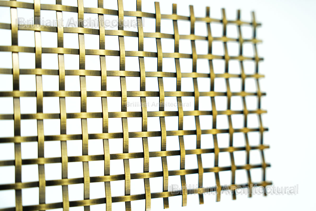 Rejilla de malla de alambre decorativa de latón antiguo