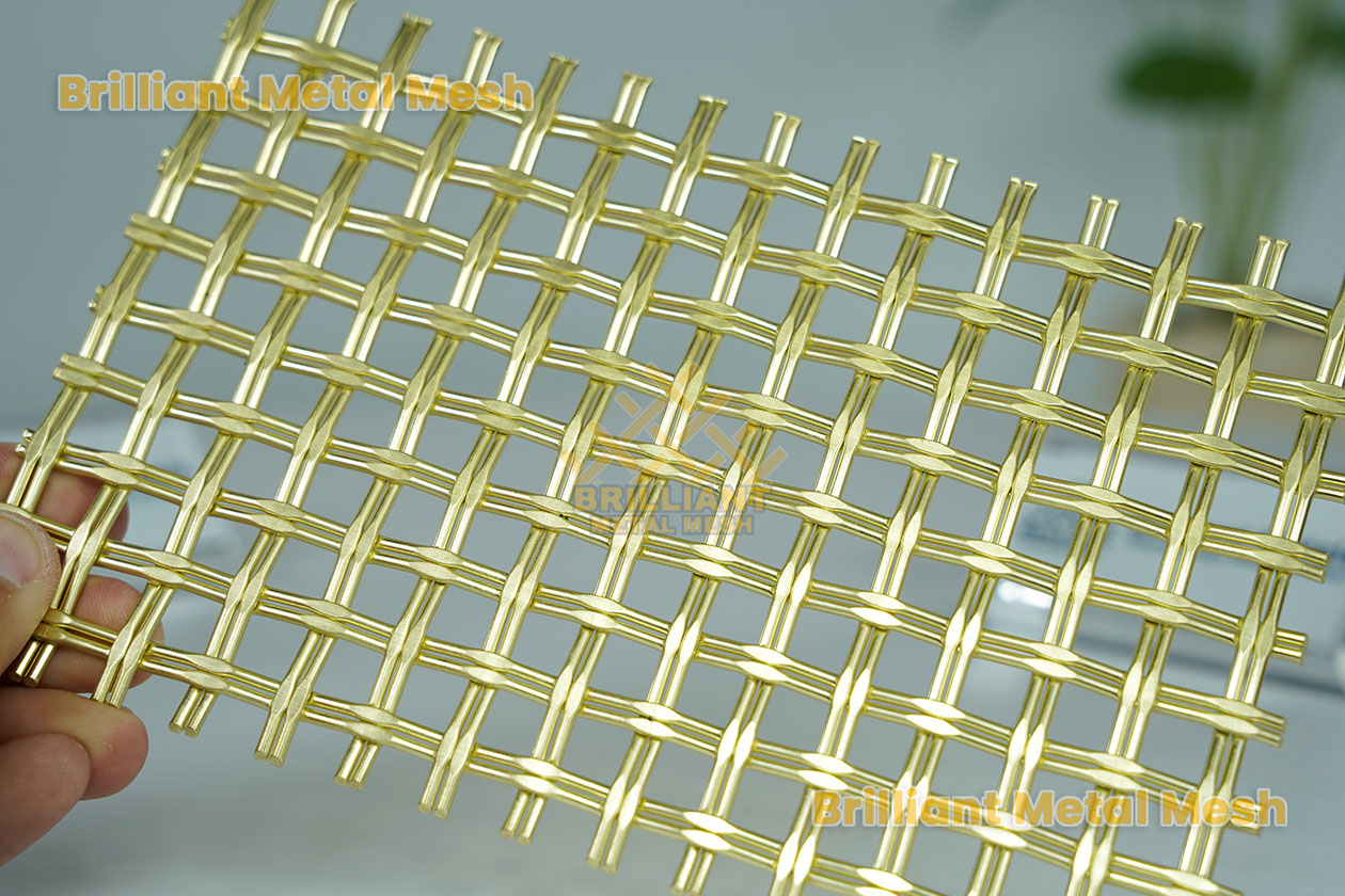 architectural decorative brass wire mesh for cabinets