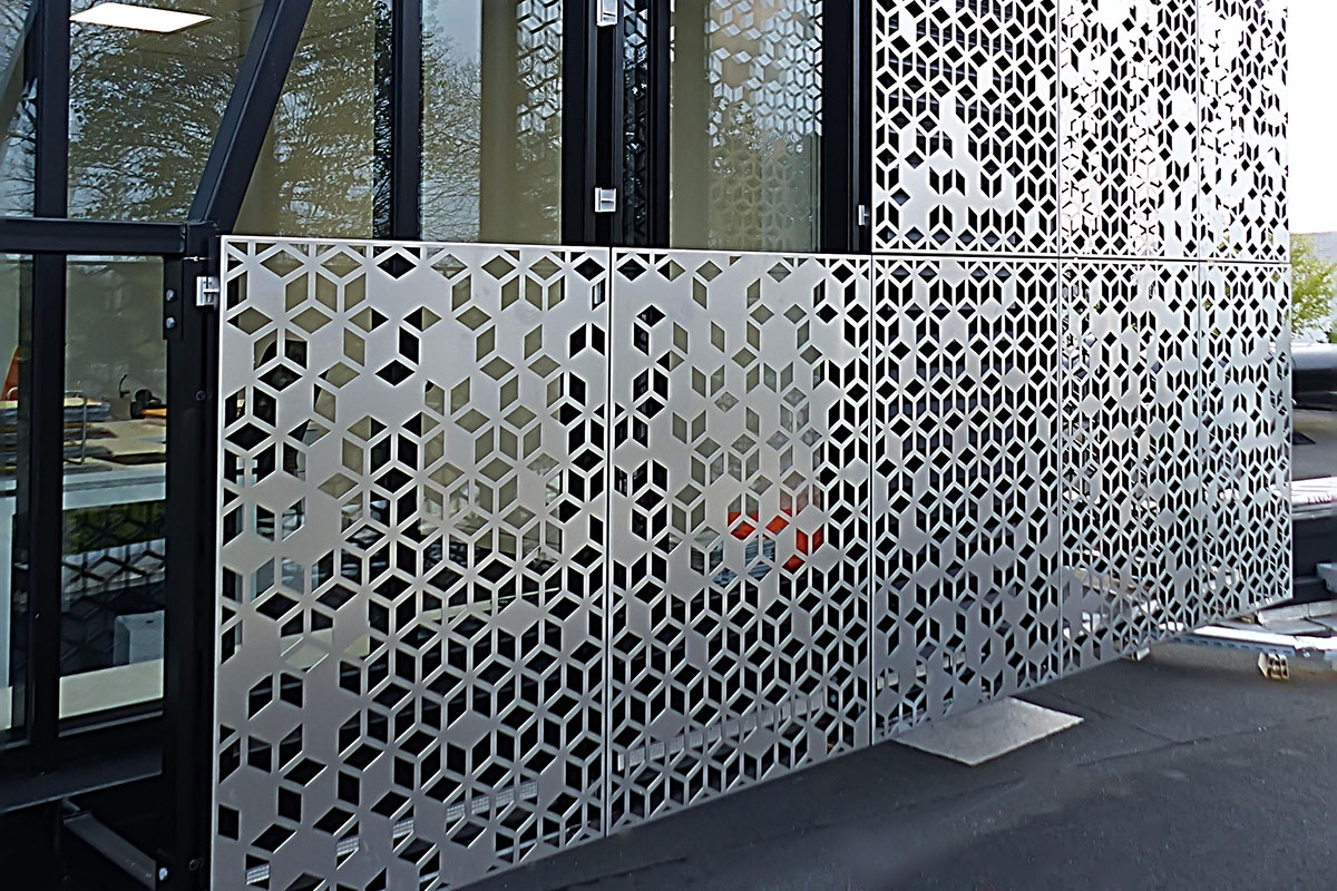 chapas perforadas para fachadas decorativa