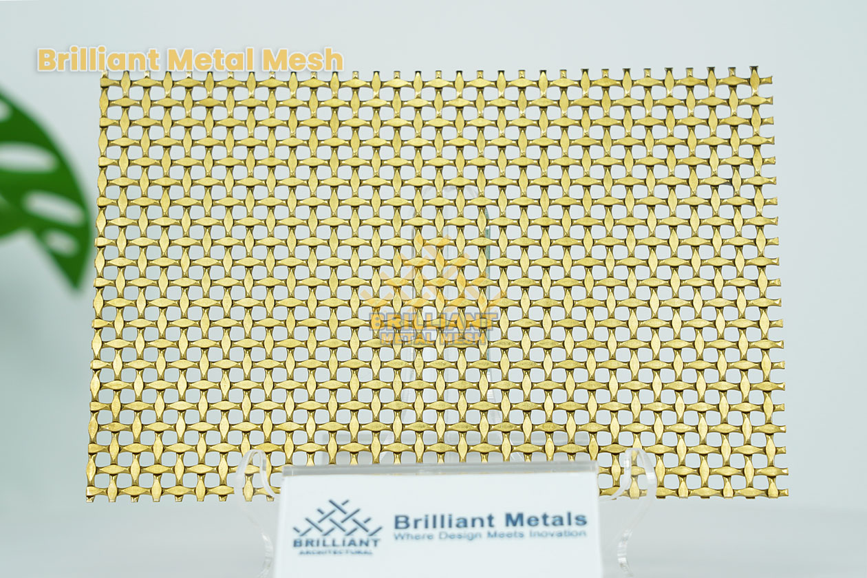 decorative architectural gold metal mesh