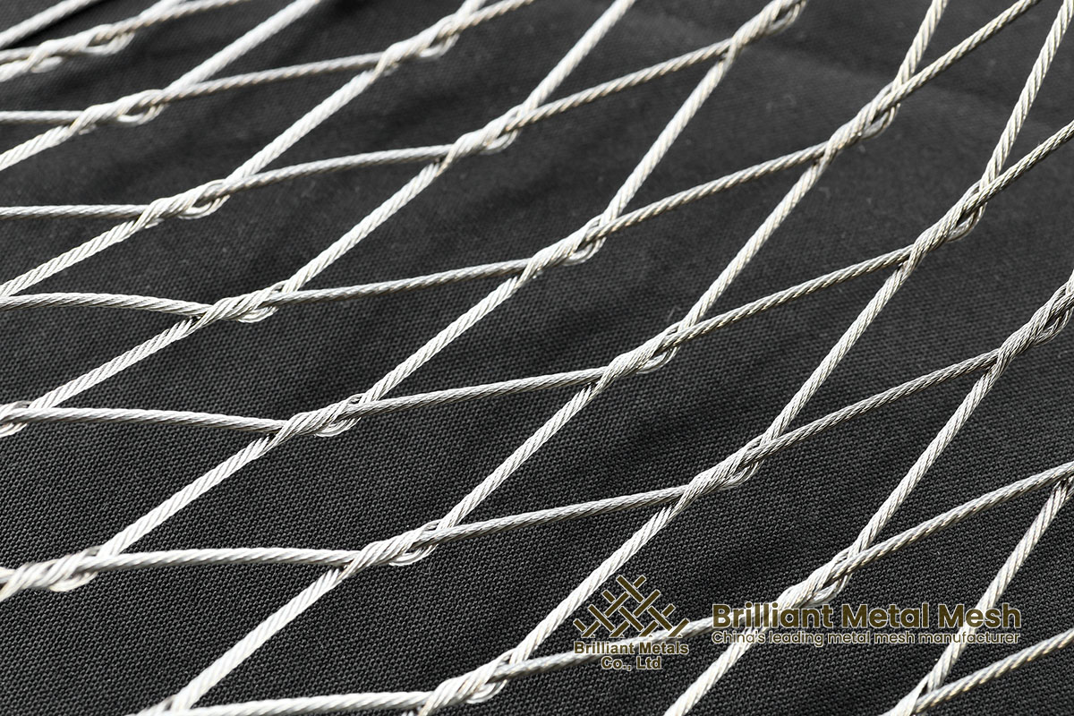 flexible stainless steel knotted cable mesh netting