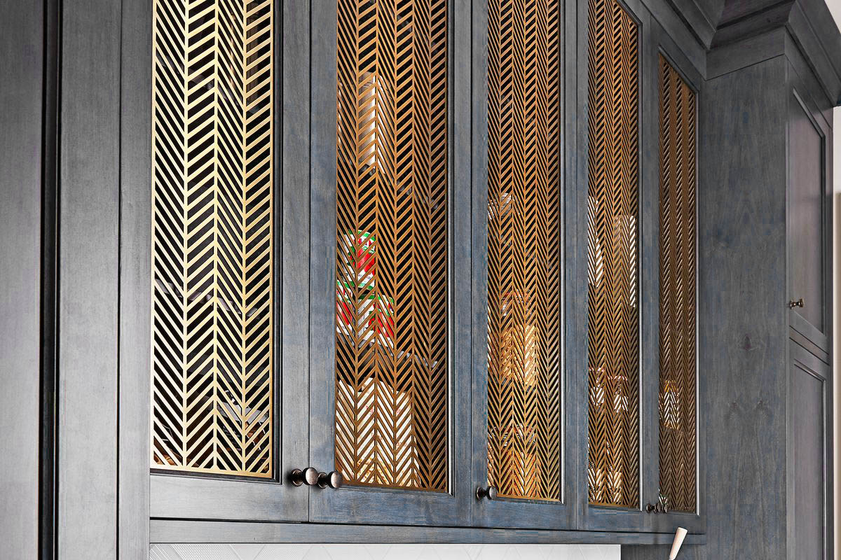 malla metálica decorativa para puertas de gabinete de cocina