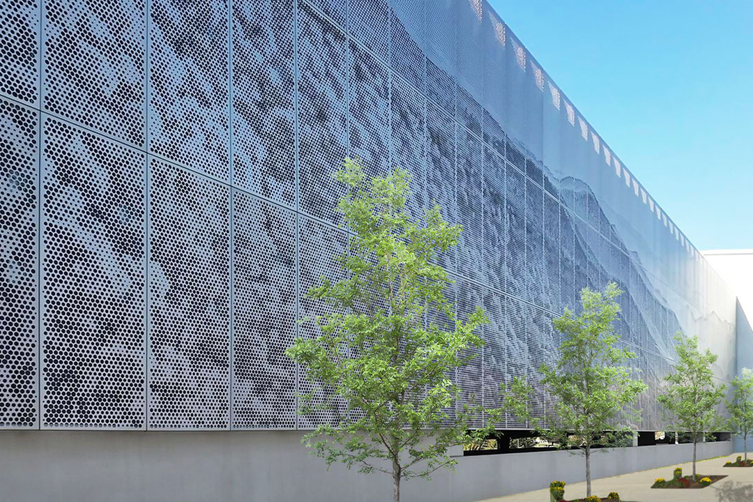 mesh architecture perforated steel facade wall cladding panels