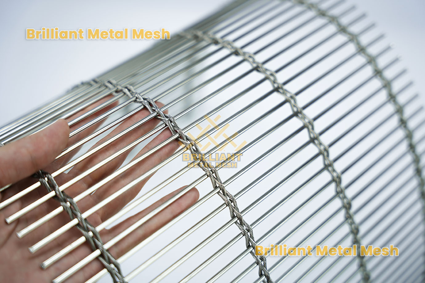 tissu décoratif architecture en maille métallique flexible
